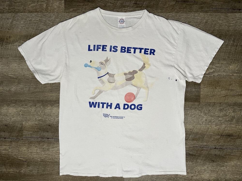 HUMANE SOCIETY OF UNITED STATES COTTON T-SHIRT XL DOGS READ